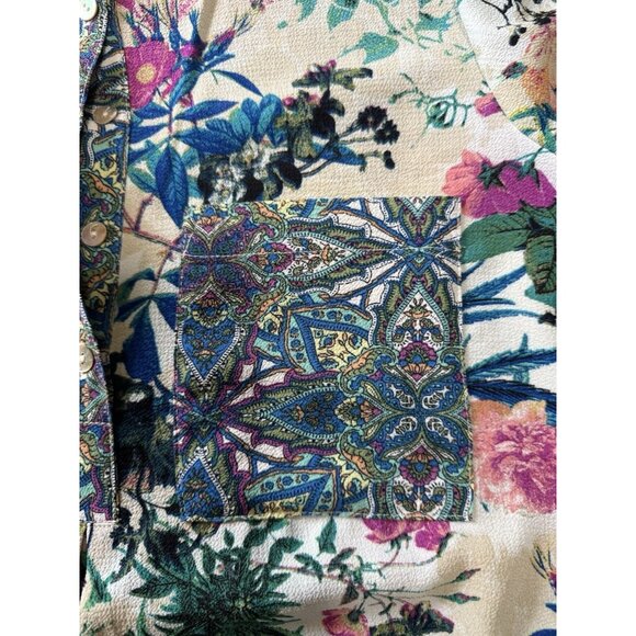 Olive Hill Floral Dress Women Size Medium Colorful Lightweight Buttons Polyester - Picture 8 of 11
